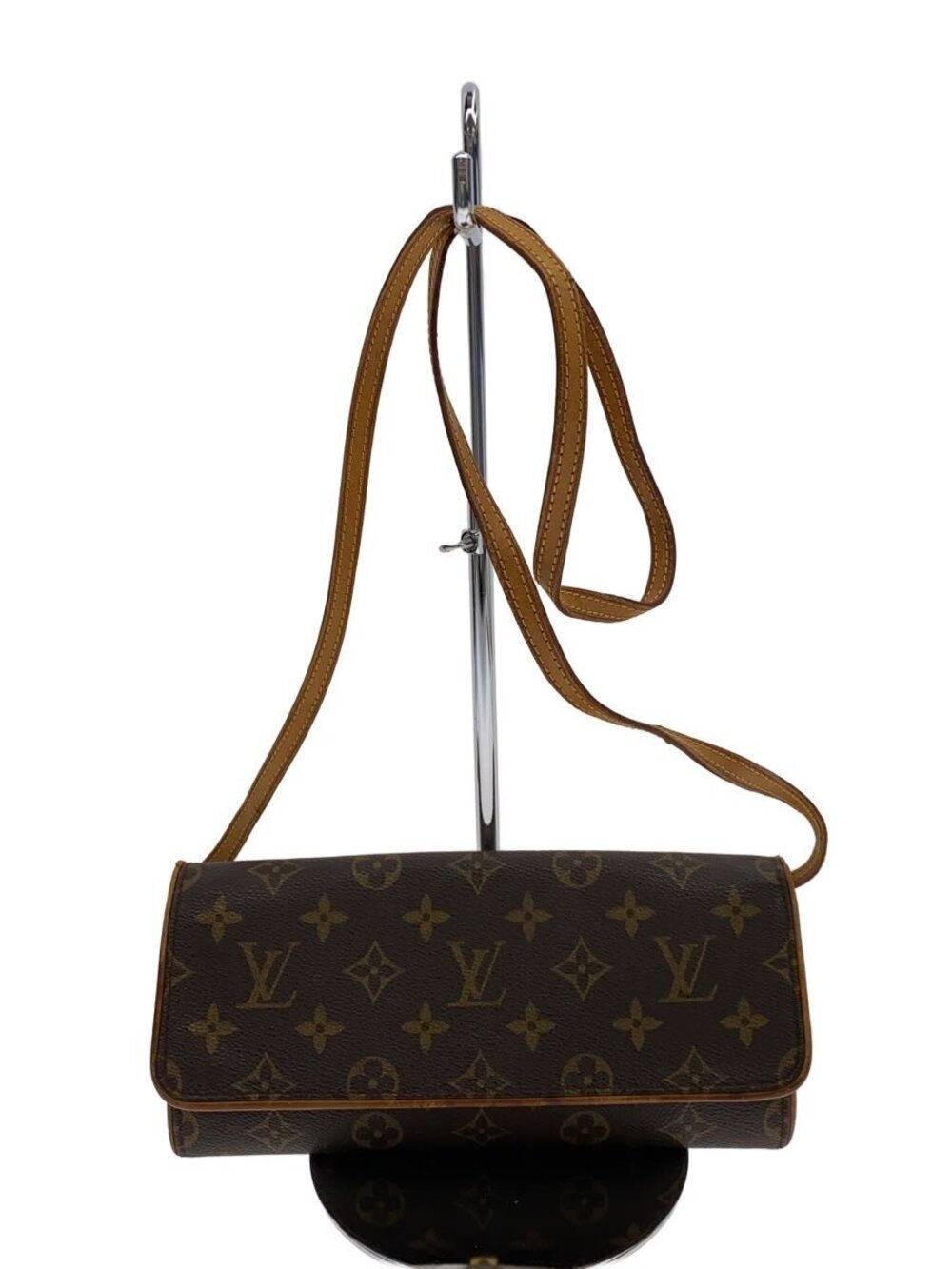 LOUIS VUITTON Pochette Twin Monogram Canvas Brown